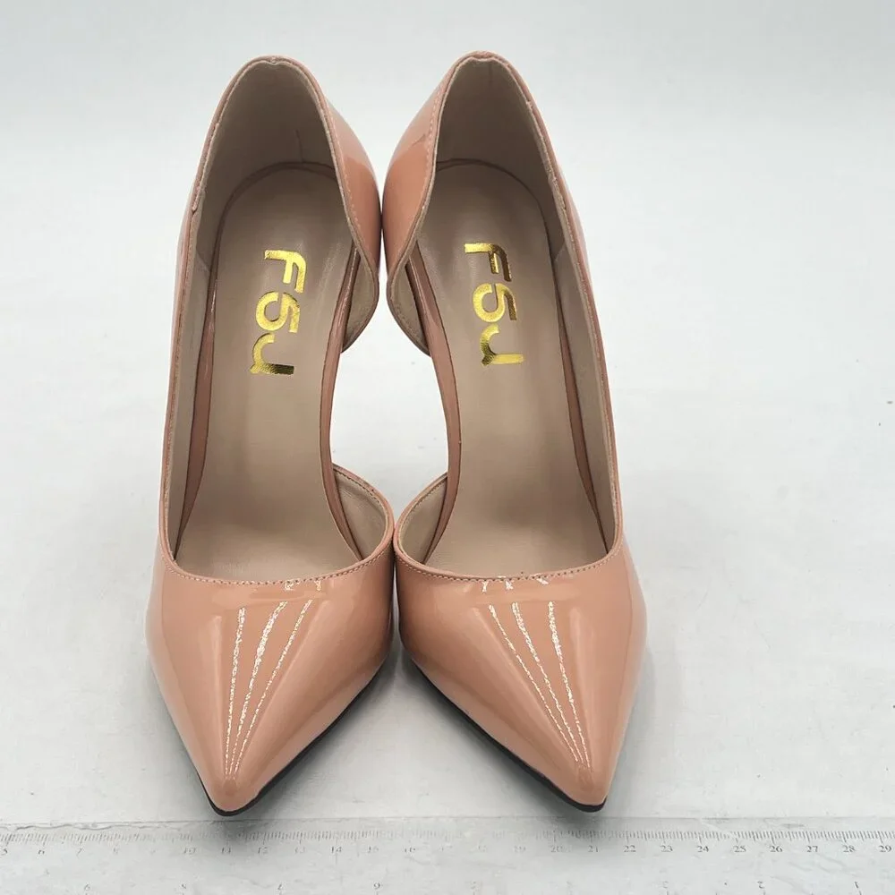 Nude Patent Leather Heels - Picture 3 of 7